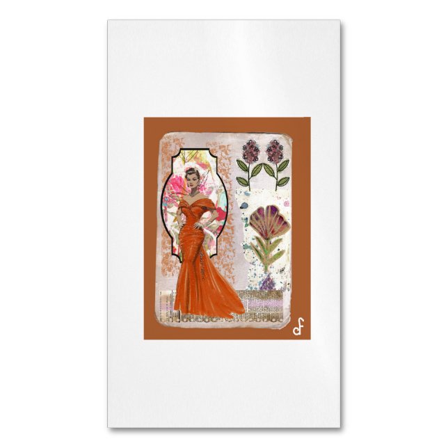 Amber Elegance Business Card Magnet (Front Vertical)