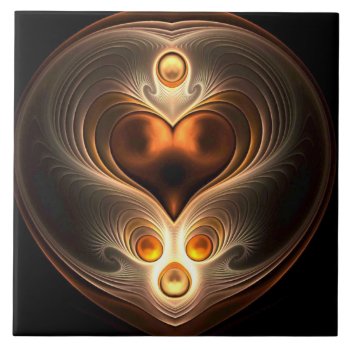Amber Eternity Heart Ceramic Tile by KirstenStar at Zazzle