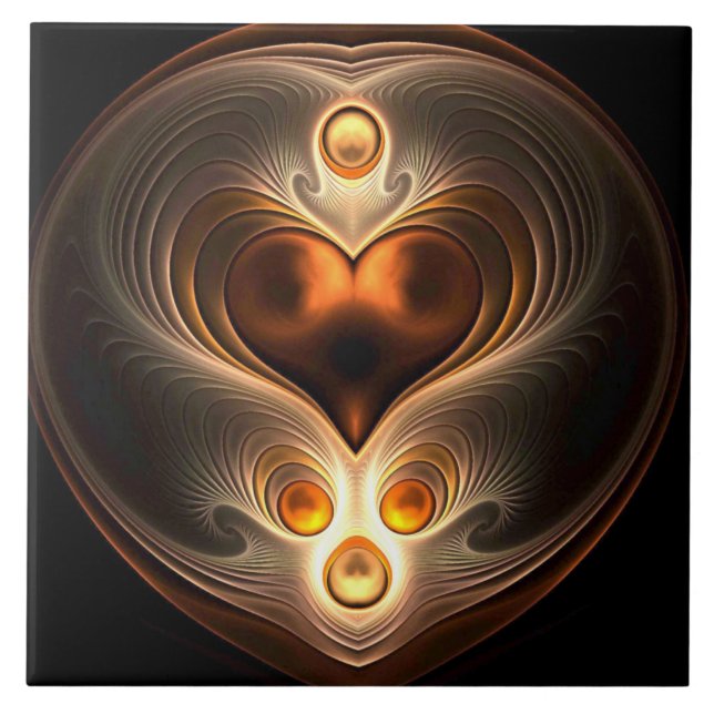 Amber Eternity Heart Ceramic Tile (Front)