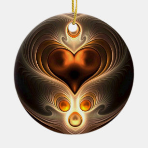 Amber Eternity Heart Christmas Ornament