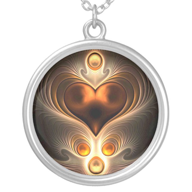 Amber Eternity Heart Necklace (Front)