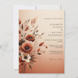 Amber Ethereal Bloom Wedding Invitation