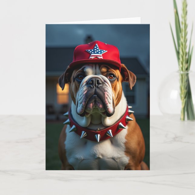Amber Eyed Dog Fathers Day Card (Front)