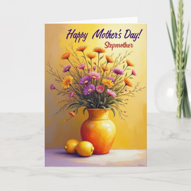 Amber Floral Mothers Day Card (Front)