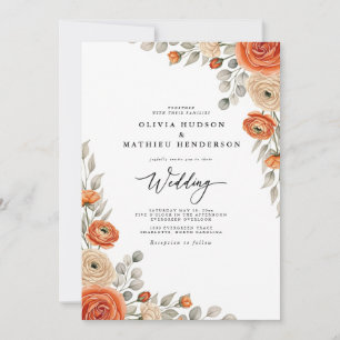Amber Floral Whimsy Wedding Invitation
