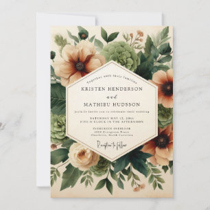 Amber Floral Woodland Wedding Invitation