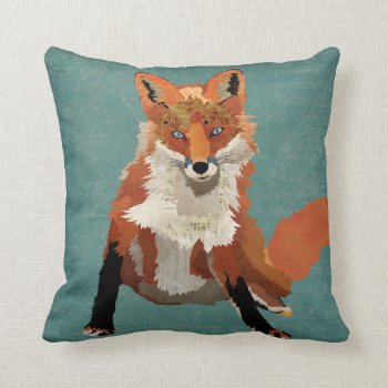 Amber Fox Pillow by Greyszoo at Zazzle