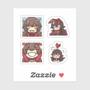 Amber Genshin Impact 4 Pack Sticker Sheet