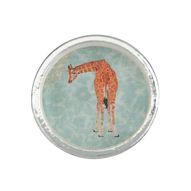 Amber Giraffe Floral Ring (Front)