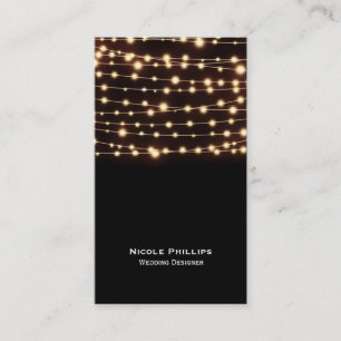Amber Glow String Lights Elegant Business Card