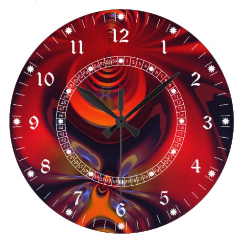 Amber Goddess – Red and Gold Delight Large Clock