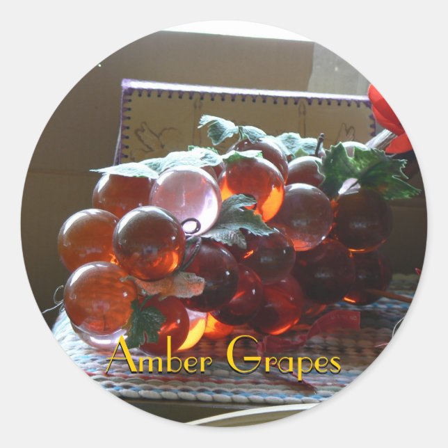 Amber Grapes Classic Round Sticker (Front)