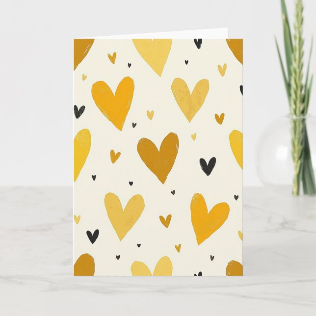 Amber Heart Birthday Card (Front)