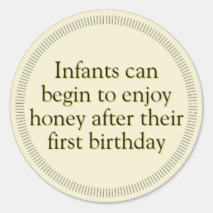 Amber Honey Infant Warning Stickers