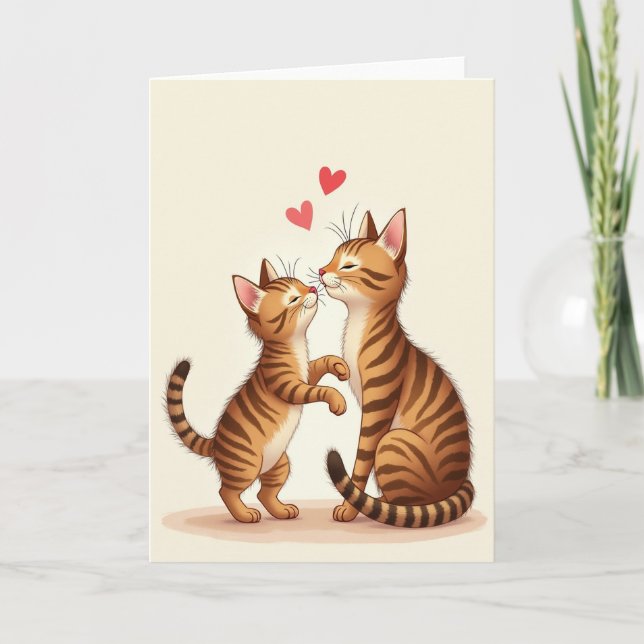 Amber Hued Felines Day Card (Front)