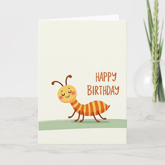 Amber Insect Birthday Card (Front)