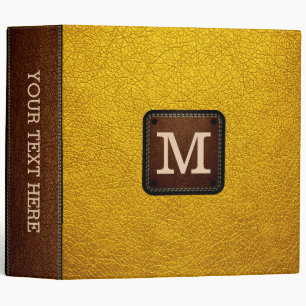 Amber Leather Look Monogram Binder