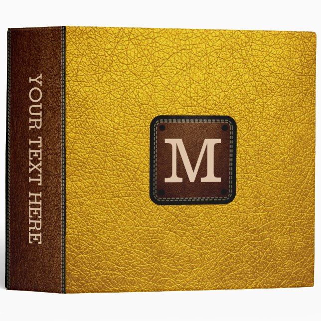 Amber Leather Look Monogram Binder (Front/Spine)