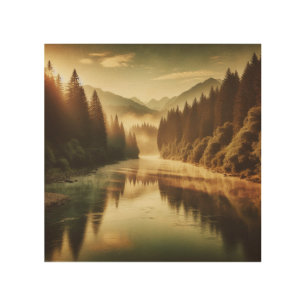 Amber Light Through Autumn Trees Wood Art