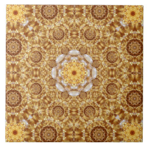 Amber Mandala Ceramic Tile