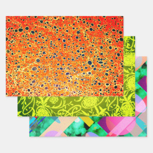 Amber marbled paper, green Paisley Pearl, Chiron Wrapping Paper Sheets