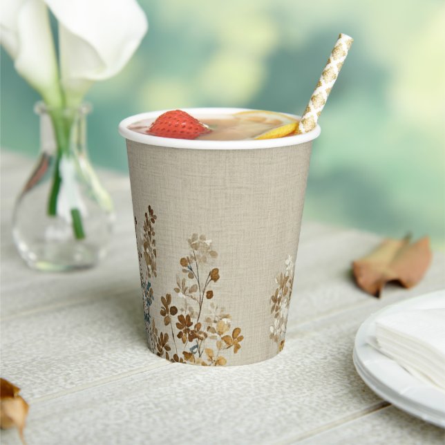 Amber meadow floral paper cups (Insitu)