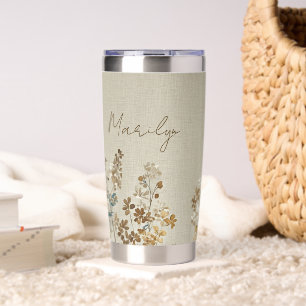 Amber meadow floral personalized insulated tumbler