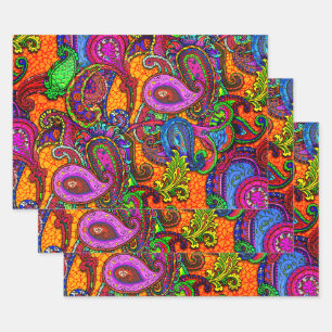 Amber Melange Paisley Guitar Set Wrapping Paper Sh