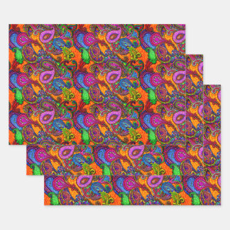 Amber Melange Paisley Guitar Set Wrapping Paper Sheets
