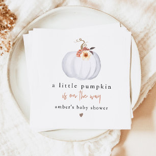 AMBER Modern Rustic Little Pumpkin Baby Shower Napkins