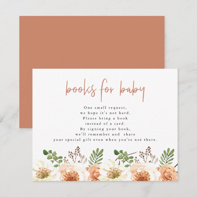 AMBER Modern Rustic Little Pumpkin Books for Baby Invitation (Front/Back)