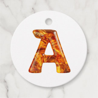 Amber Monogram A Ornament – Customizable Design Favor Tags