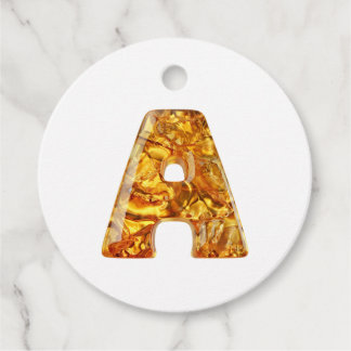 Amber Monogram A Ornament – Customizable Design Favor Tags