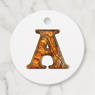 Amber Monogram A Ornament – Customizable Design Favor Tags