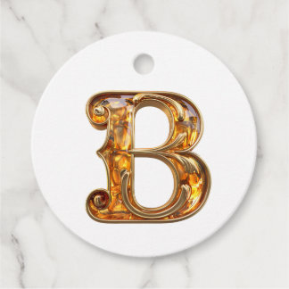Amber Monogram B Ornament – Customizable Design Favor Tags
