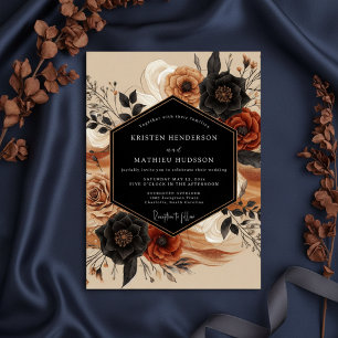 Amber Moody Floral Romance Wedding Invitation