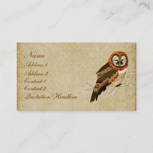 Amber Mums Owl Business CardTags Business Card