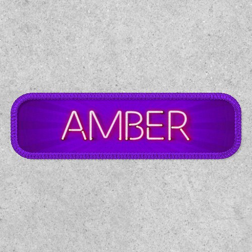 Amber name in glowing neon lights novelty patch