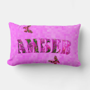 Amber Name Logo. Lumbar Pillow