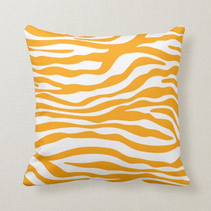 Amber Orange Zebra Animal Print Throw Pillow Zazzle