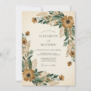Amber Ornate Autumnal Wedding Invitation