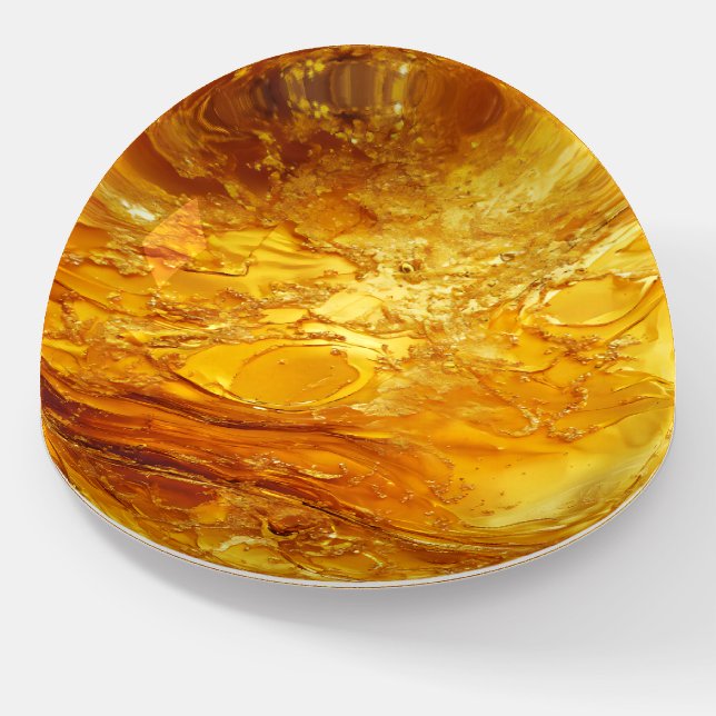 Amber Pattern Paperweight (Angled)