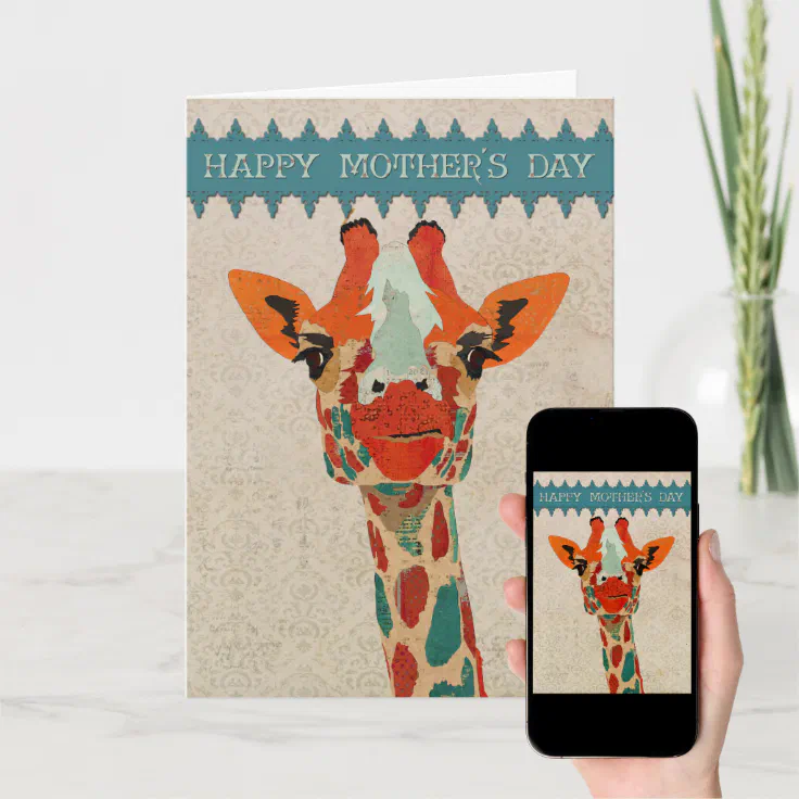 Spectacular Giraffe Mother's Day Card Moment Illustration Spectacular Giraffe Mother's Day Card Moment Illustration