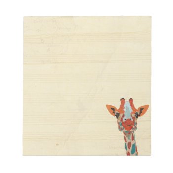 Amber Peeking Giraffe Notepad by Greyszoo at Zazzle