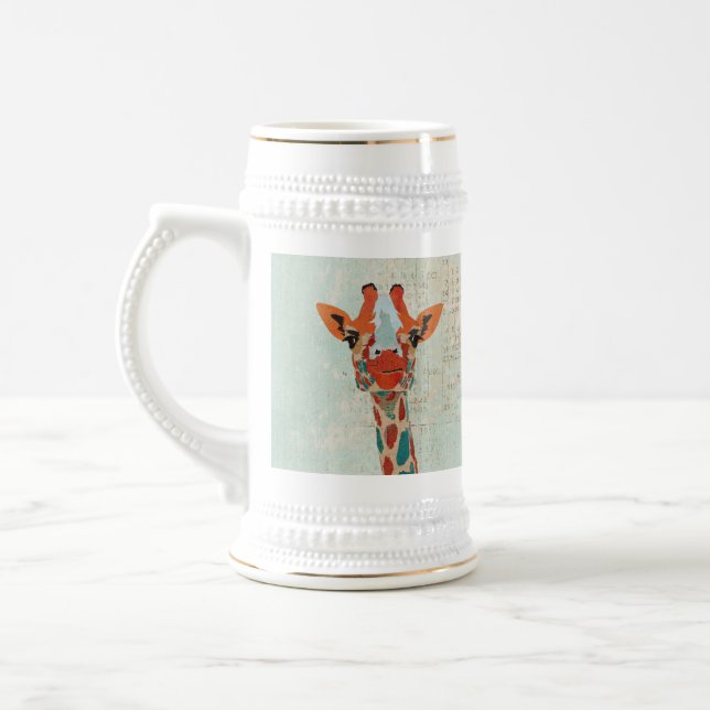 Amber Peeking Giraffe Stein (Left)