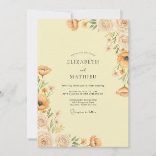 Amber Poppy Meadow Wedding Invitation