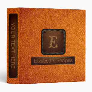 Amber (SAE-ECE) Leather Elegant Monogram 3 Ring Binder