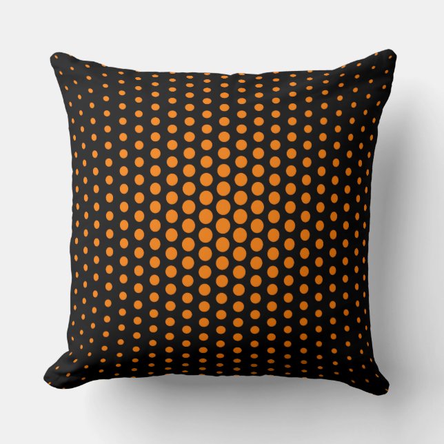Amber (SAE-ECE) Techno Dots Modern Black Throw Pillow (Front)