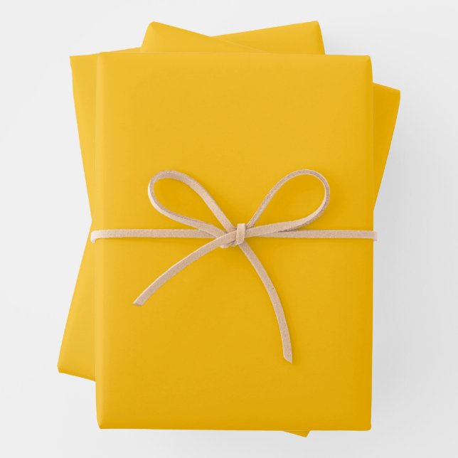Amber Solid Color Wrapping Paper Sheets (In situ)