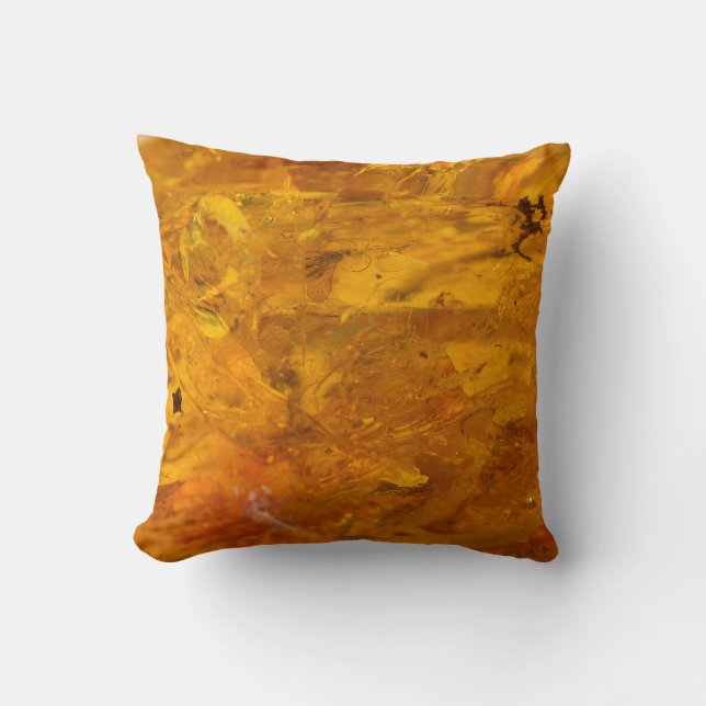 Amber stone close up throw pillow (Front)